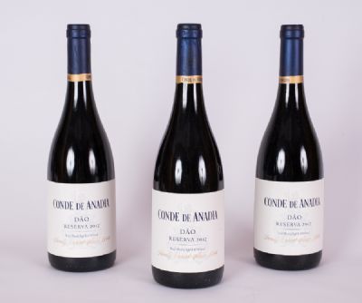3 Bottles, Conde De Anadia Red Wine 2017 at Dolan's Art Auction House