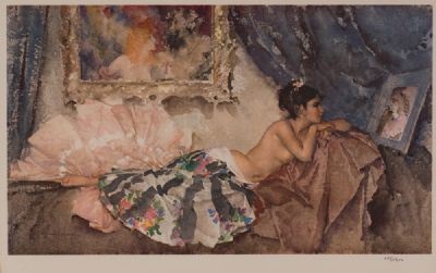 CORISANDE . . . ADMIRING THE ARTIST'S WORK by Sir William Russell Flint RA at Dolan's Art Auction House