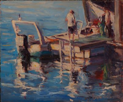 REFLECTIONS ON A HOT DAY by Roger Dellar ROI at Dolan's Art Auction House