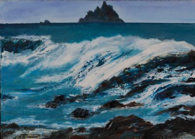 LOOKING TOWARDS THE SKELLIGS by Enda Heneghan  at Dolan's Art Auction House