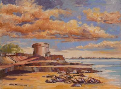 MARTELLO TOWER, SEAPOINT, CO DUBLIN by Jim McPartlin  at Dolan's Art Auction House