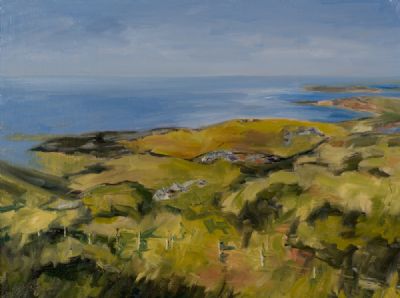 SKY ROAD, CLIFDEN . . . NEXT STOP, AMERICA by Susan Cronin  at Dolan's Art Auction House