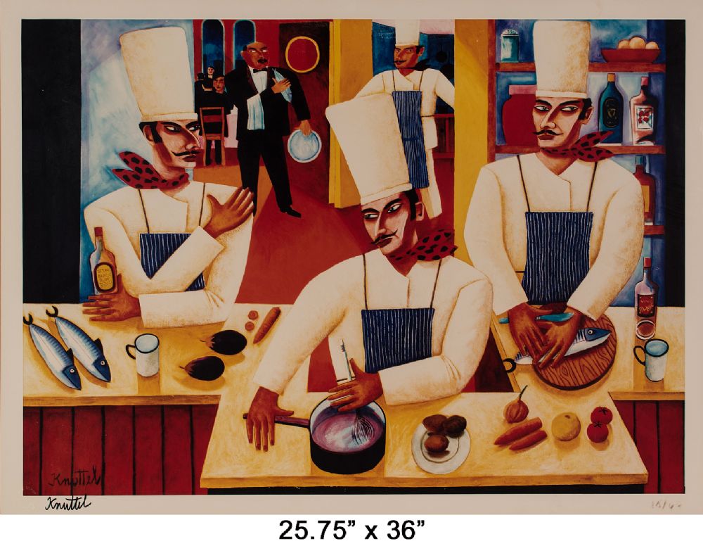 Lot 4 - HOT CHEFS IN THE KITCHEN by Graham Knuttel, b.1954