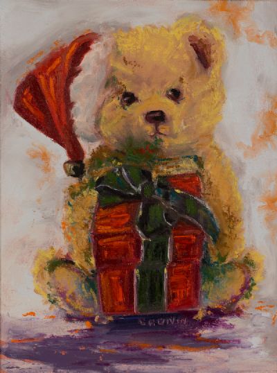 CHRISTMAS TEDDY by Susan Cronin  at Dolan's Art Auction House