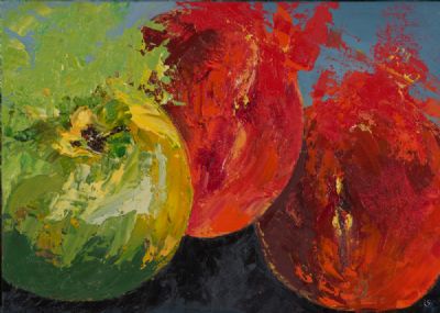 PEACHES ON GREEN by Susan Cronin  at Dolan's Art Auction House
