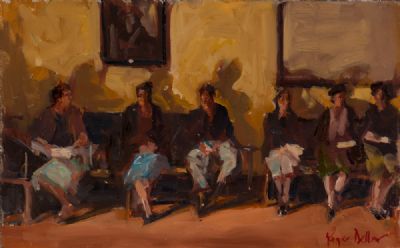 THE WAITING ROOM by Roger Dellar ROI at Dolan's Art Auction House