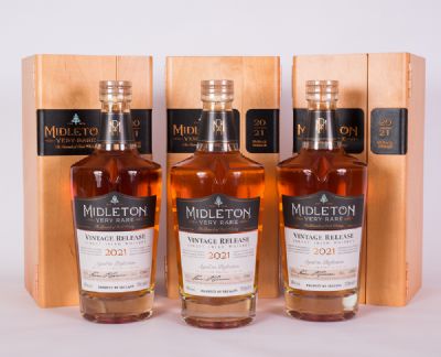 Midleton Very Rare Irish Whiskey 2021, Collection of 3 Bottles at Dolan's Art Auction House