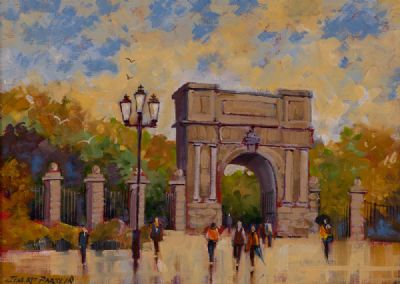ST STEPHENS GREEN, AFTER A SUMMER SHOWER by Jim McPartlin  at Dolan's Art Auction House