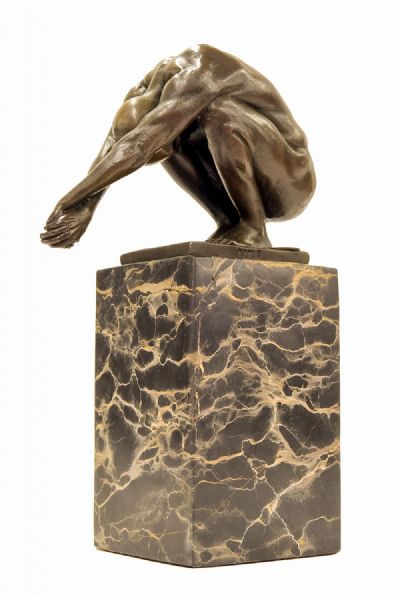 Bronze Figure of a Male Diver at Dolan's Art Auction House