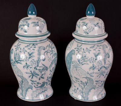Pair of Lidded Jardinieres at Dolan's Art Auction House