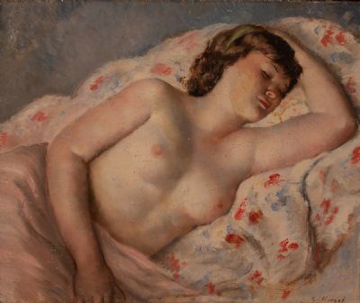 NU ENDORMI (Sleeping Nude) by Georgette Nivert  at Dolan's Art Auction House