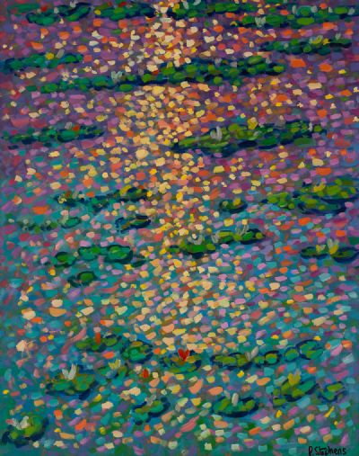 WATER LILIES, MONET'S GARDEN by Paul Stephens  at Dolan's Art Auction House