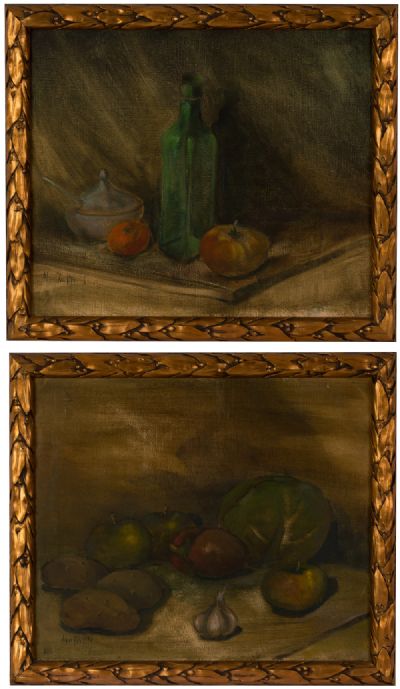 STILL LIFE, FRUIT & VEGETABLE (A Pair) by Adam Kos  at Dolan's Art Auction House
