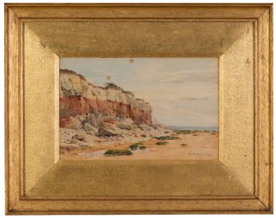 HUNSTANTON CLIFFS AND BEACH, 1907 by G.S. Callow  at Dolan's Art Auction House