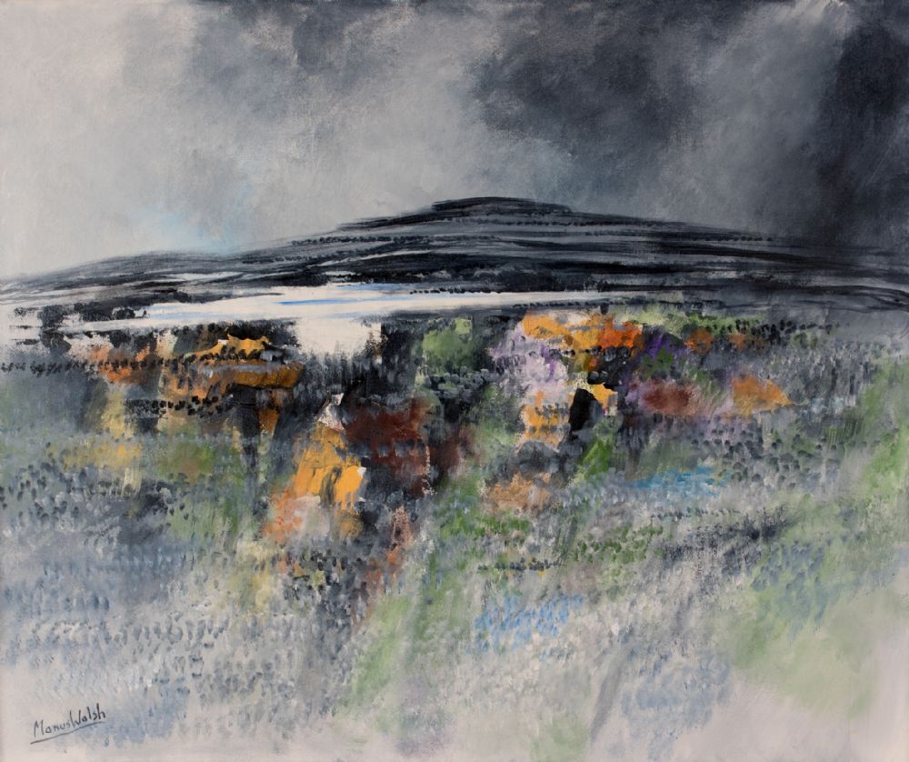 BURREN, GLEAMING TURLOUGH by Manus Walsh  at Dolan's Art Auction House