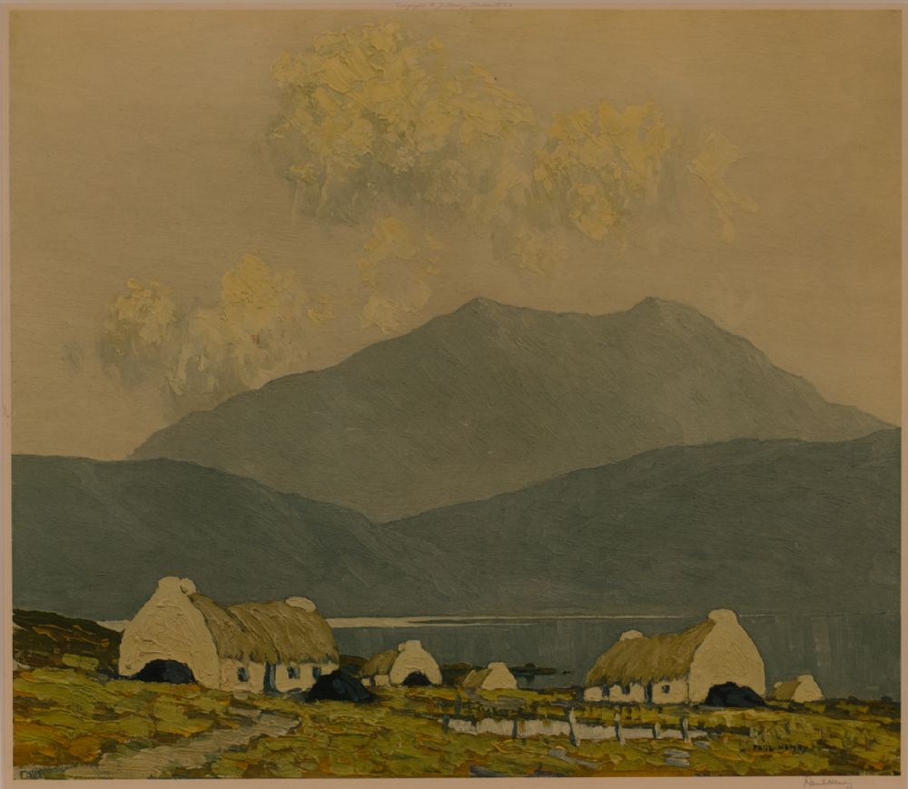 COTTAGES IN CONNEMARA by Paul Henry RHA at Dolan's Art Auction House