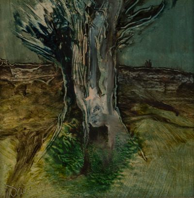 TREE IN THE BOG by Gerald Davis  at Dolan's Art Auction House