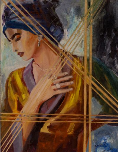 LADY IN THE WINDOW by Susan Cronin  at Dolan's Art Auction House