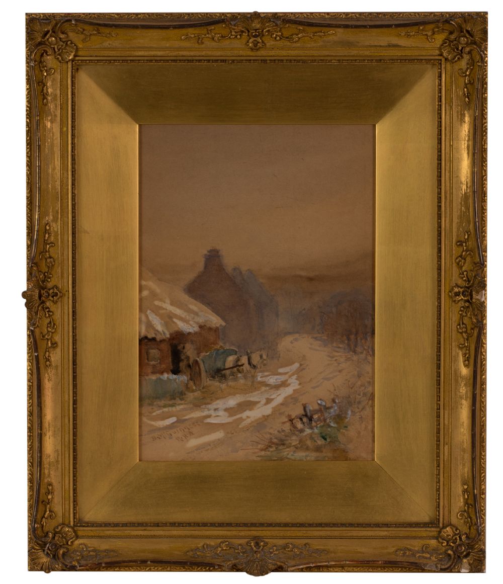 WINTER VILLAGE by Bingham McGuinness RHA at Dolan's Art Auction House