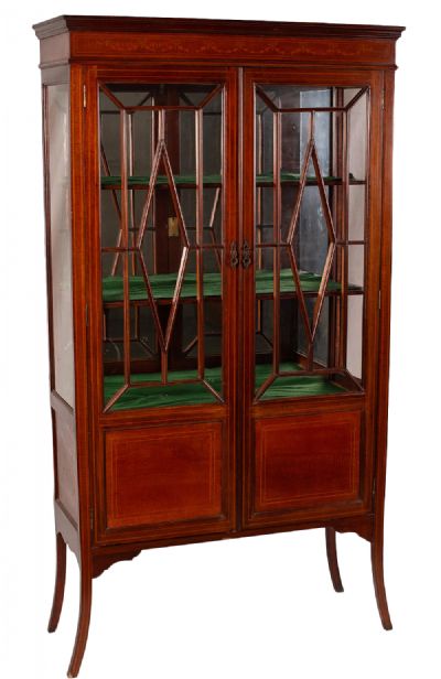 Inlaid Mahogany Display Cabinet at Dolan's Art Auction House