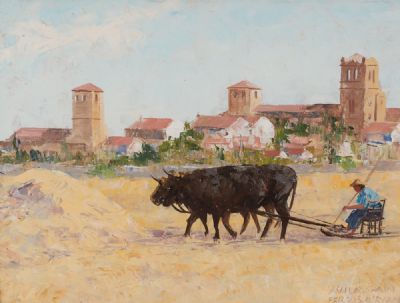 SUMMER DAYS, NEAR AVILA, SPAIN by Fergus O'Ryan RHA at Dolan's Art Auction House