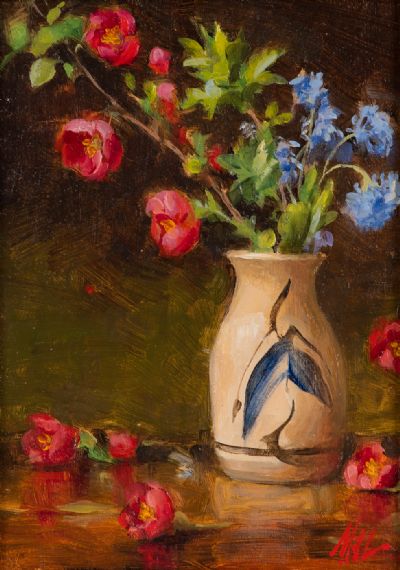 SUMMER RED & BLUE by Mat Grogan  at Dolan's Art Auction House