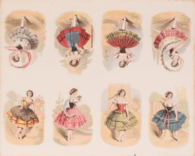 Set of 8 Victorian Hand-Coloured Engravings of Young Women at Dolan's Art Auction House