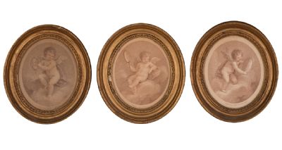Oval Victorian Framed Prints of Cherubs at Dolan's Art Auction House