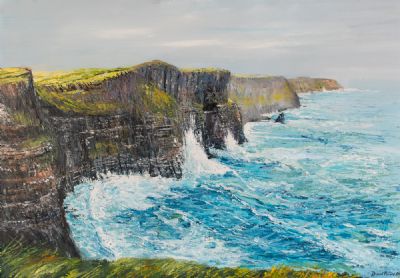 CLIFFS OF MOHER by David Paton  at Dolan's Art Auction House