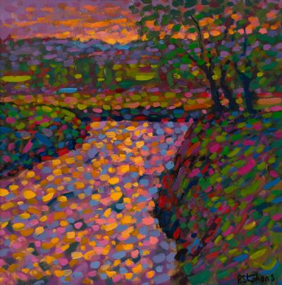 DAPPLED SUNLIGHT ON THE RIVER AT SUNSET by Paul Stephens  at Dolan's Art Auction House